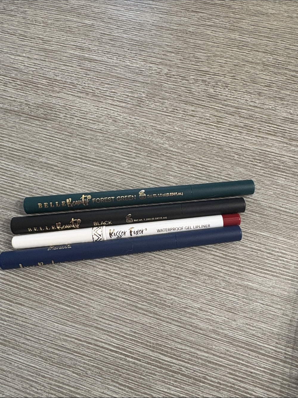 Waterproof Gel Lipliner Set - Forest Green, Black, White, Navy